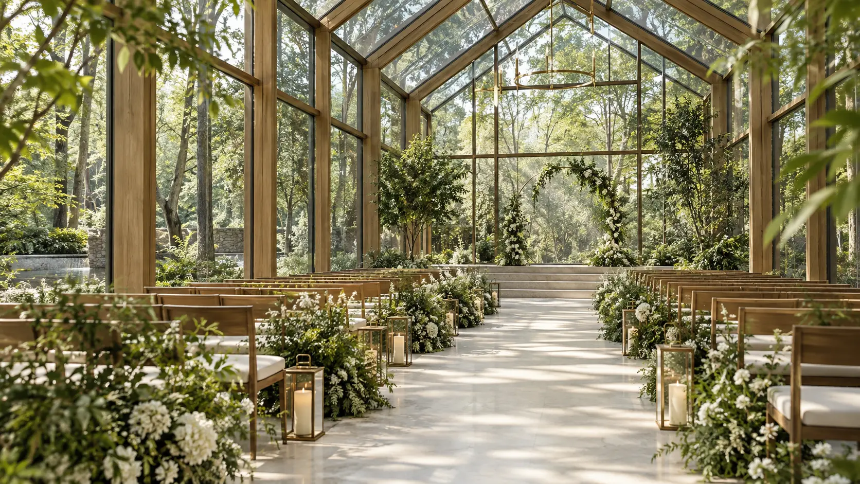 Sunlit Garden Hall ceremony setting