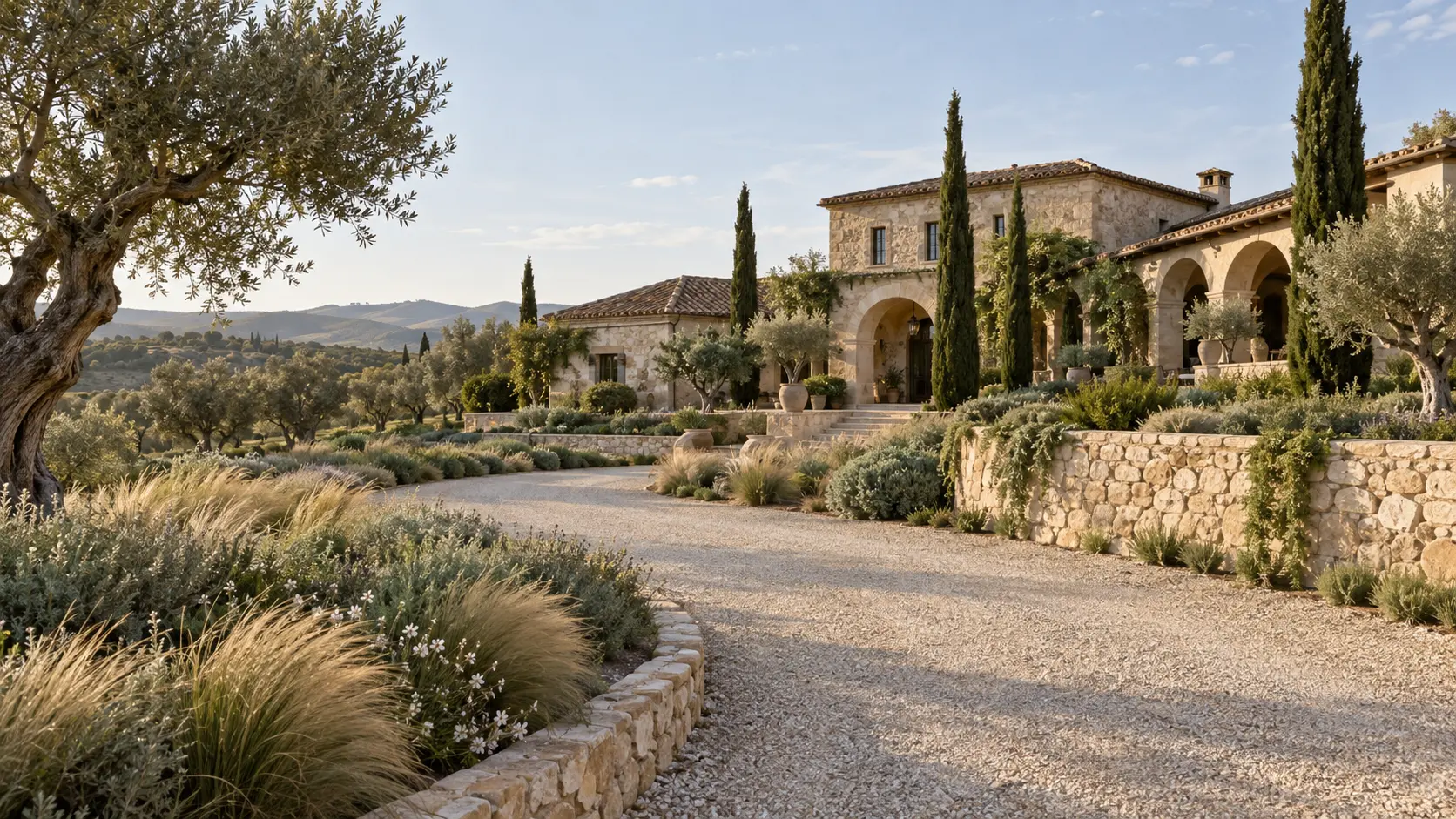 Meralune Estate across sunlit landscaped grounds