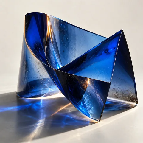 Original blue translucent geometric release artwork